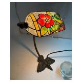 Hummingbird Painted Stained Glass Lamp & Unique Glass Items