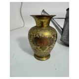 Brass Vase, Watering Can, & Candle Holder