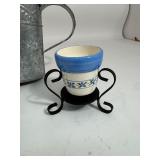 Brass Vase, Watering Can, & Candle Holder