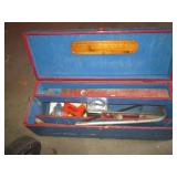 Vintage wood footlocker toolbox, ha...