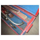 Vintage wood footlocker toolbox, ha...