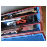 Vintage wood footlocker toolbox, ha...