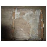 Vintage wood storage trunk with met...