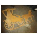 Large wood horse and buggy cut out ...