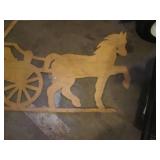 Large wood horse and buggy cut out ...