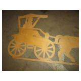 Large wood horse and buggy cut out ...