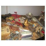 Metal wind vanes, vintage oil lamp ...