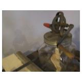 Metal wind vanes, vintage oil lamp ...