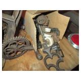 Metal wind vanes, vintage oil lamp ...