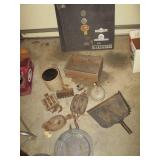 Vintage wood pulleys, metal dust pa...