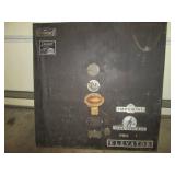 Vintage wood pulleys, metal dust pa...