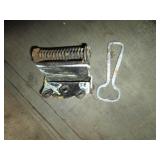 Vintage wood pulleys, metal dust pa...