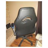 Blue and black leather style padded...