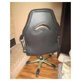 Gray and black leather style padded...