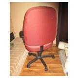 Burgundy padded and upholstered rol...