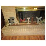 Family themed mantle decor approx 4...