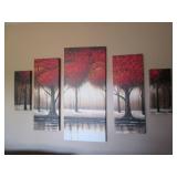 5pc wall art on canvas Autumn Blaze...