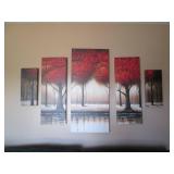 5pc wall art on canvas Autumn Blaze...