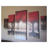 5pc wall art on canvas Autumn Blaze...