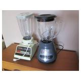 Vintage and modern blenders each wi...