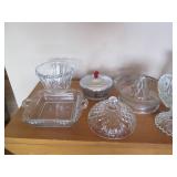 Vintage glass juicer, candy dishes,...
