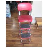 Vintage red and chrome look metal s...