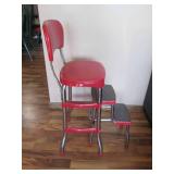 Vintage red and chrome look metal s...