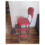 Vintage red and chrome look metal s...