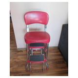 Vintage red and chrome look metal s...