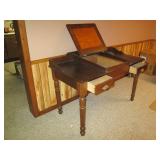 Vintage wood flip-top writing desk ...