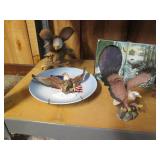 Variety of eagle decor and straw we...