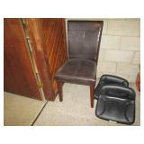 Padded wood framed dining chair and...