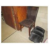 Padded wood framed dining chair and...