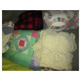 Afghans, quilts and assorted blanke...