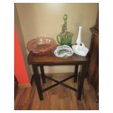Wood framed wood top end table with...