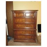 Tigers eye style wood 5-drawer high...