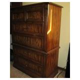 Tigers eye style wood 5-drawer high...