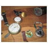 Vintage wood bedside desk and metal...