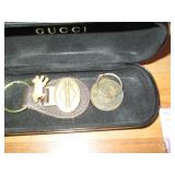 Vintage wood bedside desk and metal...