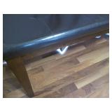 Padded wood framed bench seat appro...