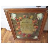 Vintage German framed blessing "The...