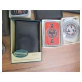 Leather wallets, wood jewelry box a...