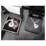 Platinum plated necklace, pin and r...