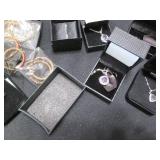 Platinum plated necklace, pin and r...