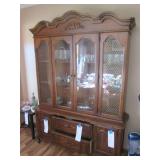 Vintage 2pc China Hutch with carved...