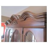 Vintage 2pc China Hutch with carved...