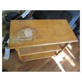 Wood 3-tier end table shelf with to...