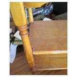 Wood 3-tier end table shelf with to...