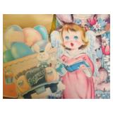 Vintage holiday decor, window cling...