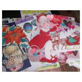 Vintage holiday decor, window cling...